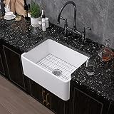 Miuara Farmhouse Sink 24 Inch x 18 Inch Fireclay White Farmhouse Sink Deep Apron Sink Undermount Far