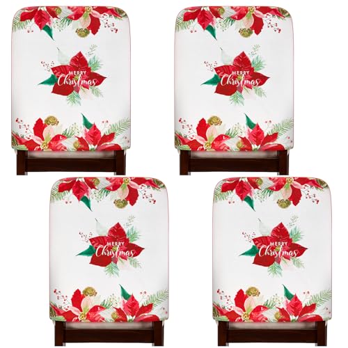 Tatuo 4 Stück Weihnachtsstuhlhussen Stuhlbezug Weihnachtsdeko für...