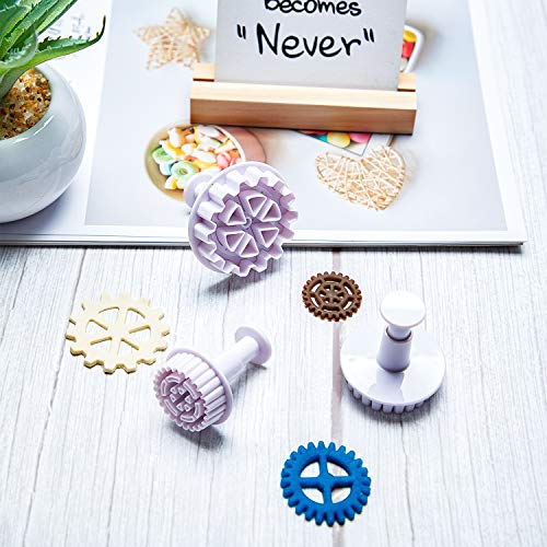6 Pieces Gear Cookie Cutters Steampunk Fondant Molds Cogs Mold Clock Wheel Mold Fondant Cake Mold Plunger Cutter For Cupcake Decoration Gingerbread Cookie Polymer Clay Crafting Project #TOP3