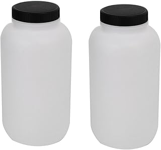 Aexit 2pcs 600ml Flasks Plastic Wide Mouth Round Seal Liner Reagent Bottle Sample Cell Culture Flasks Bottle Clear