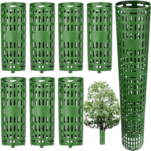 LZMDISU 7 Pack Tree Trunk Protectors Expandable Tree Guard Green