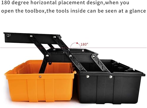 Miniatura 3 de Caja de almacenamiento de plástico de tres capas de 17 pulgadas, caja de herramientas, organizador de caja de costura, organizador multiusos y