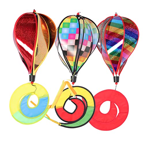 BESPORTBLE 3 Piezas Molinillo arcoíris Espiral hilanderos de Viento al Aire Libre decoración Jardin decoración jardín hilanderos de Viento de Globo de Aire Caliente Molino de Viento Colorido