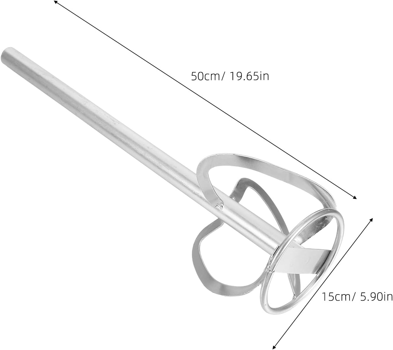 ibasenice Cement Mixing Drill Attachment: 500MM Mixer Paddle - Spiral Concrete Stirring Rod - Universal Drill Mixer for Paint Epoxy Mortar Thinset Applications