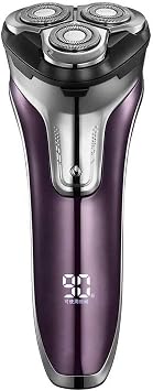 Mens Rotary Electric Razor, Dry Wet Waterproof Rotary Shaver Portable Face Shaver Travel Rechargeable USB Cordless for Dad Husband Man