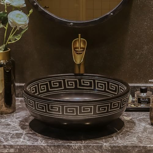 Vasque à poser ronde en céramique haute qualité pour meuble de salle de bain design
