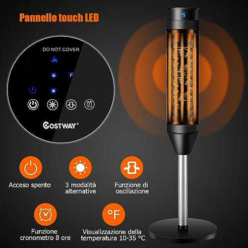 COSTWAY Termoventilatore a Torretta 2000W