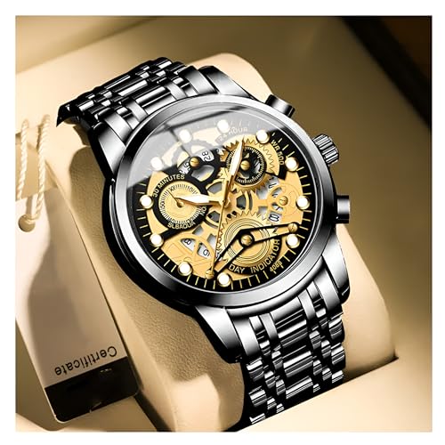 Image of KITCONE Multicolour Dial Analogue Men's Wrist Watch with Date Calendar, Metal Case and Strap -BRRD1