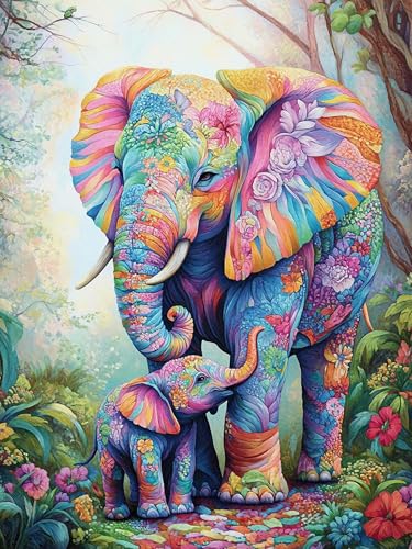 VAIIEYO 5D DIY 5D Diamond Painting Elefant, Diamant Painting Bilder Malerei...
