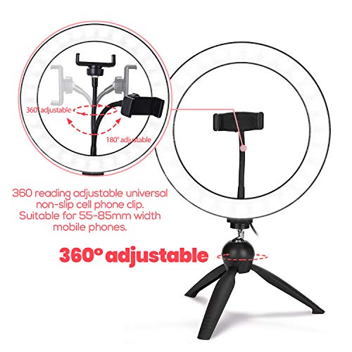 Andoer Luz redonda selfie de LED regulável de 10