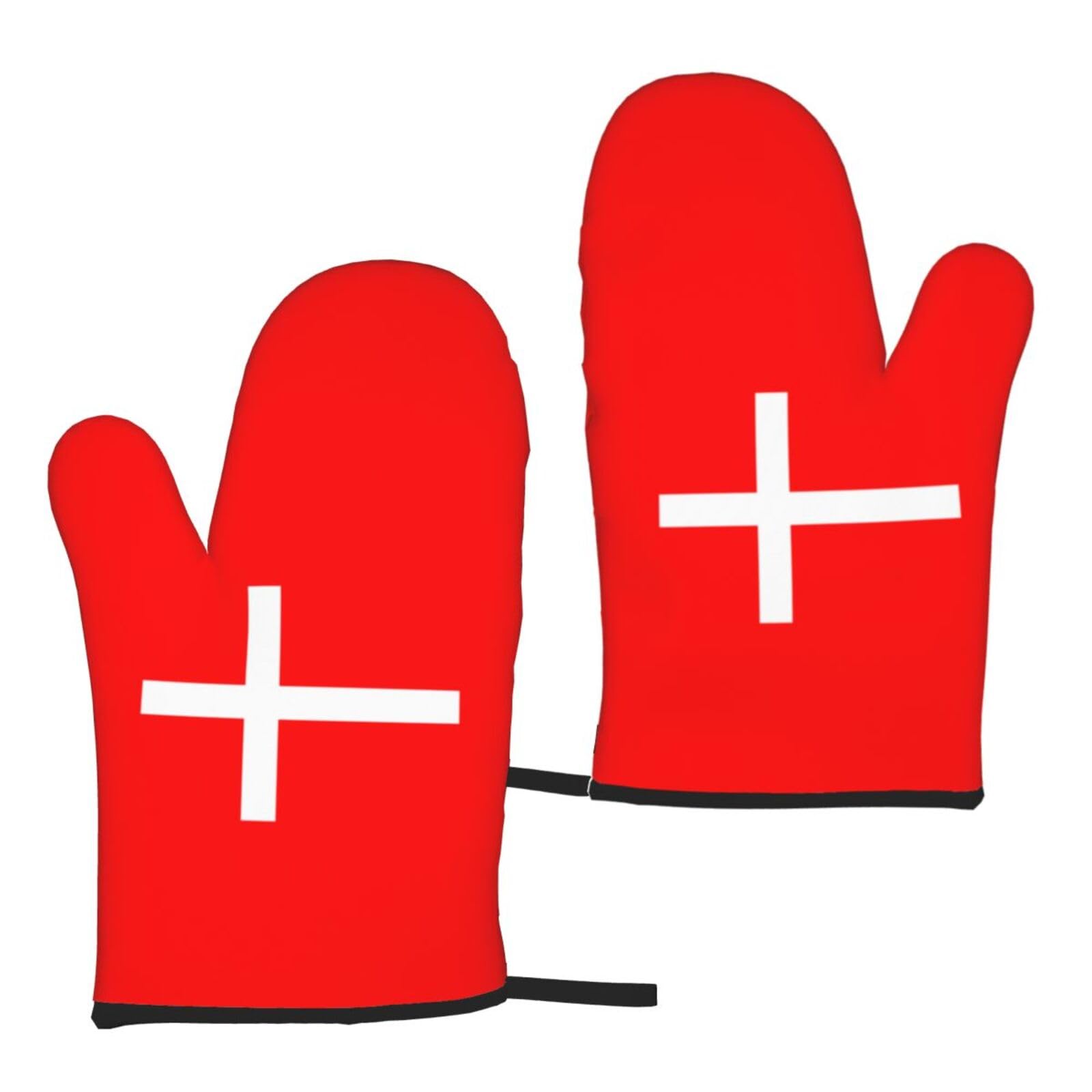 Denmark Danish Flag Print Universal Fit Comfort Gloves Protection Heat Resistant Oven Kitchen Baking Grilling
