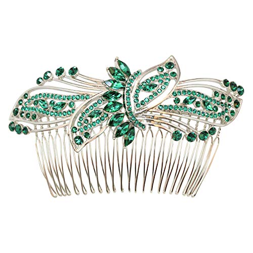 Faship Gorgeous Green Rhinestone Crystal Huge Big Floral Hair Comb #TOP22