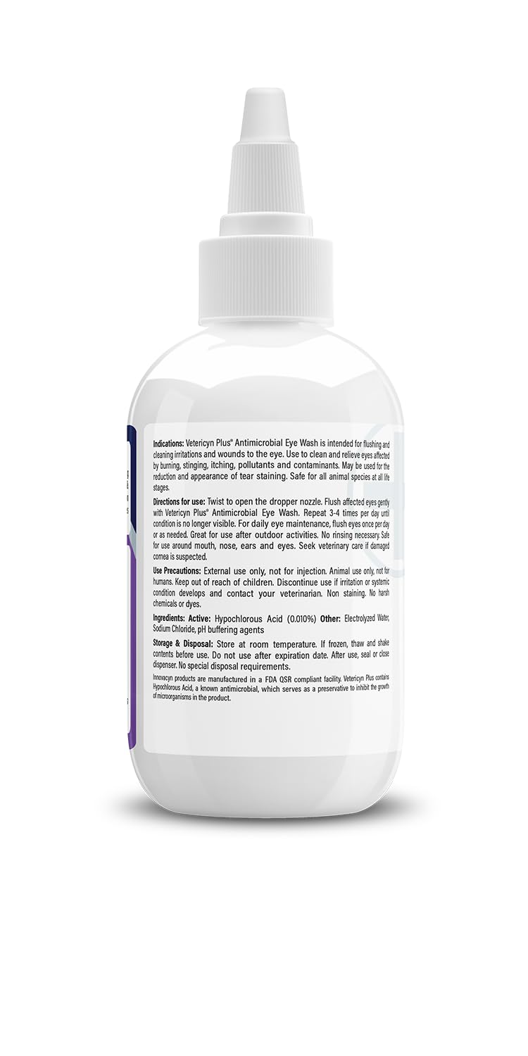 Vetericyn Plus Eye Wash, Dog & Cat Eye Drops, Allergy Symptom Relief, 3 oz — Amazon image 3
