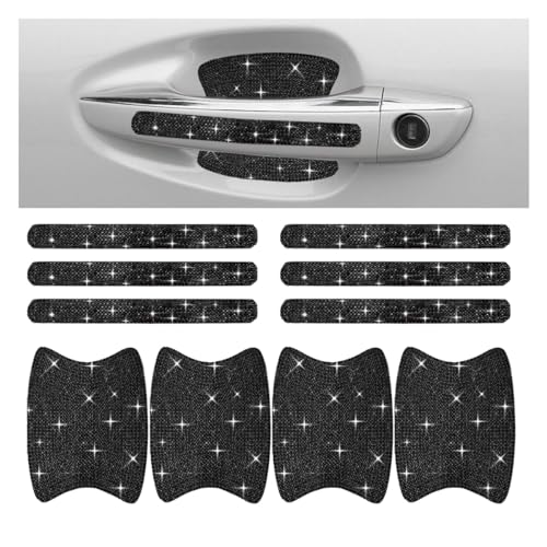 JOYCOURT 10PCS Bling Car Door Handle Anti-Scratch Sticker White | Universal Car Door Handle Cup Protective Cover Adhesive Door Bowl Sticker Shiny Rhinestone Auto Decor Accessories for Women product thumbnail 12