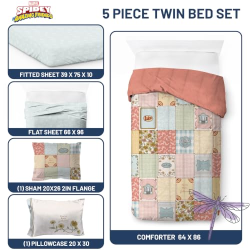 Image of Jay Franco Comforter Set Includes Sheets and Pillow Covers - Soft and Cozy Bed Set for Stylish Room Decor, Official Licensed Bedding, Multi - Gilmore Girls, 5 Piece Twin