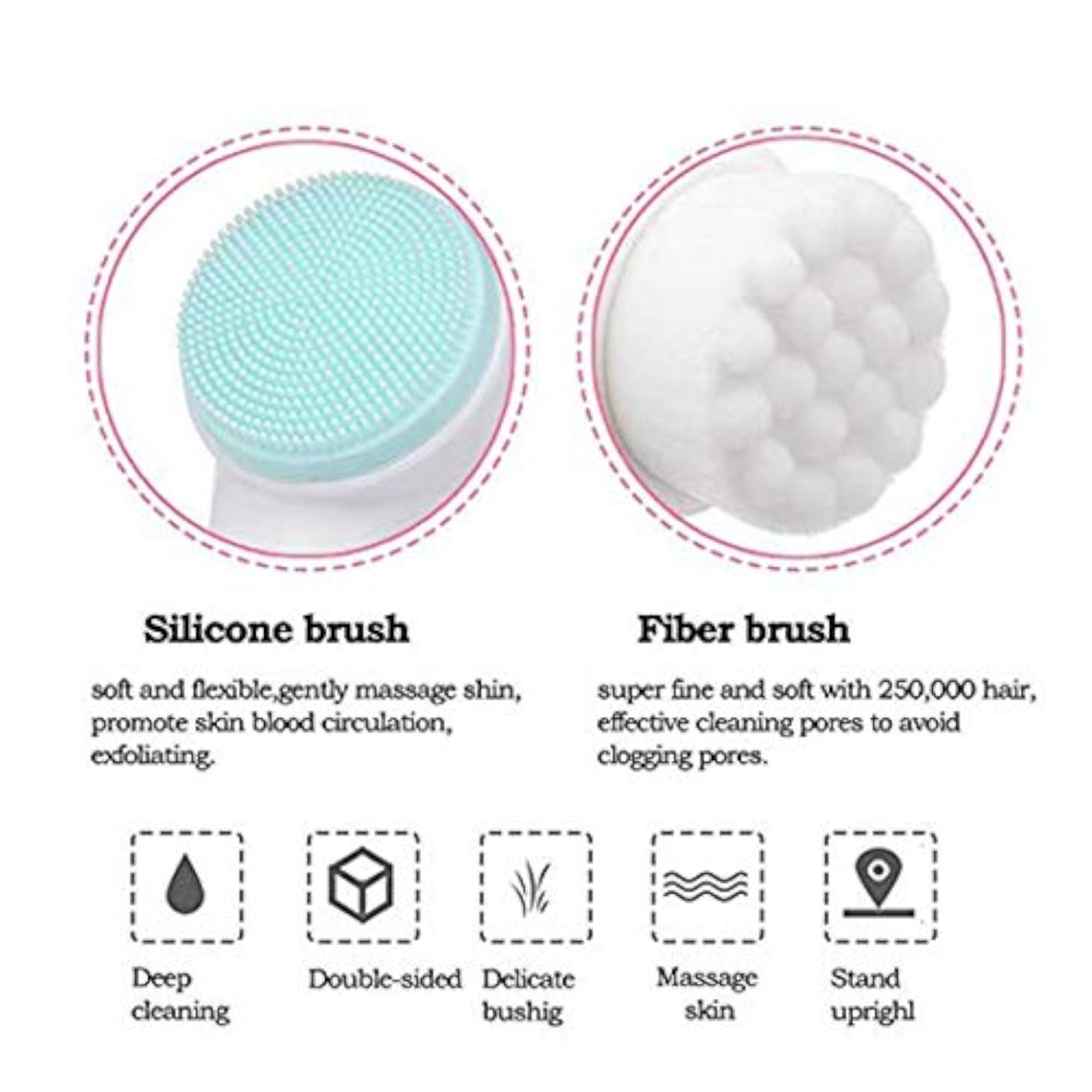 Facial Brush and Headband Set for Deep Cleansing