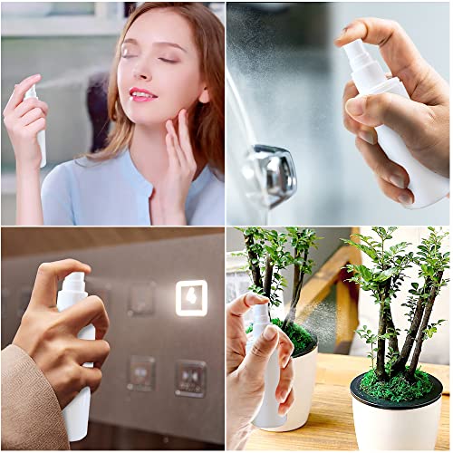5 Pack Plastic Spray Bottles Travel Spray Bottle Reusable Empty Plastic Spray Bottle Double Cap Protection Perfume Essential Oil Travel Cleaner Botanical Cosmetic Bottle. (100ML-White)4