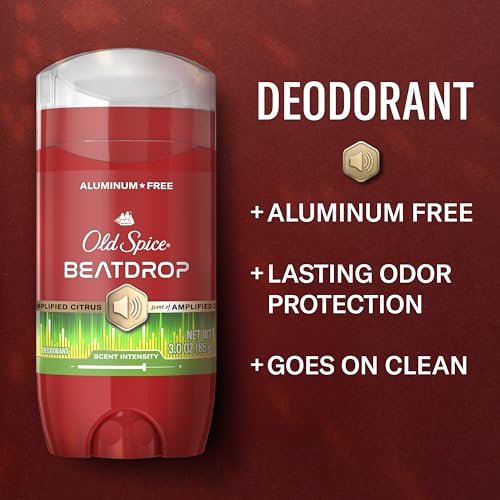 Image of Old Spice Aluminum Free Deodorant for Men, 24 /7 Odor Protection, 24 /7 Signature Scent & Lasting Freshness, Goes on Clean, Beatdrop with Green Bergamot, Fir Needle, & Amber Wood Scent, 3.0 oz