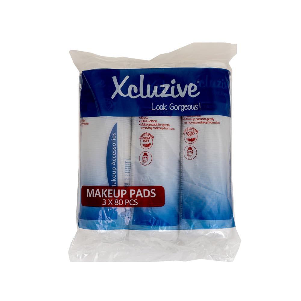 Xcluzive Round Cotton Pads 3 x 80 Pcs