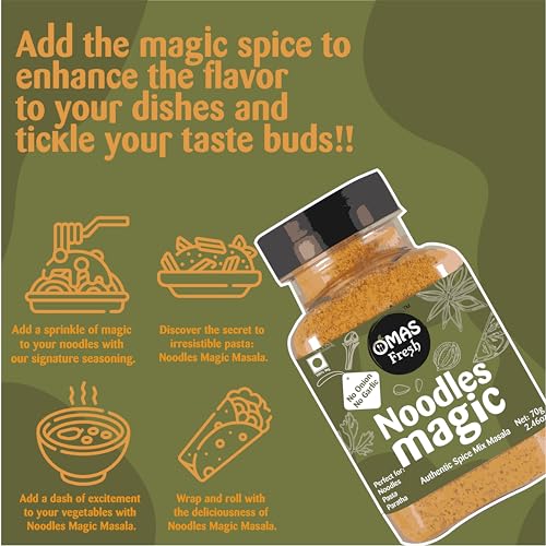 Image of Omas Fresh Multi Seasoning Jain (No Garlic No Onion) Combo | Cheddar Cheese Powder 70g, Jain Peri Peri Masala 65g, Magic Noodles Masala 70g, Oregano Flakes 37g And Chilli Flakes 47g For Pizza, Soup, Popcorn And More Delicious Dishes | Zero added Colours, Fillers, Additives & Preservatives (Pack Of 5)