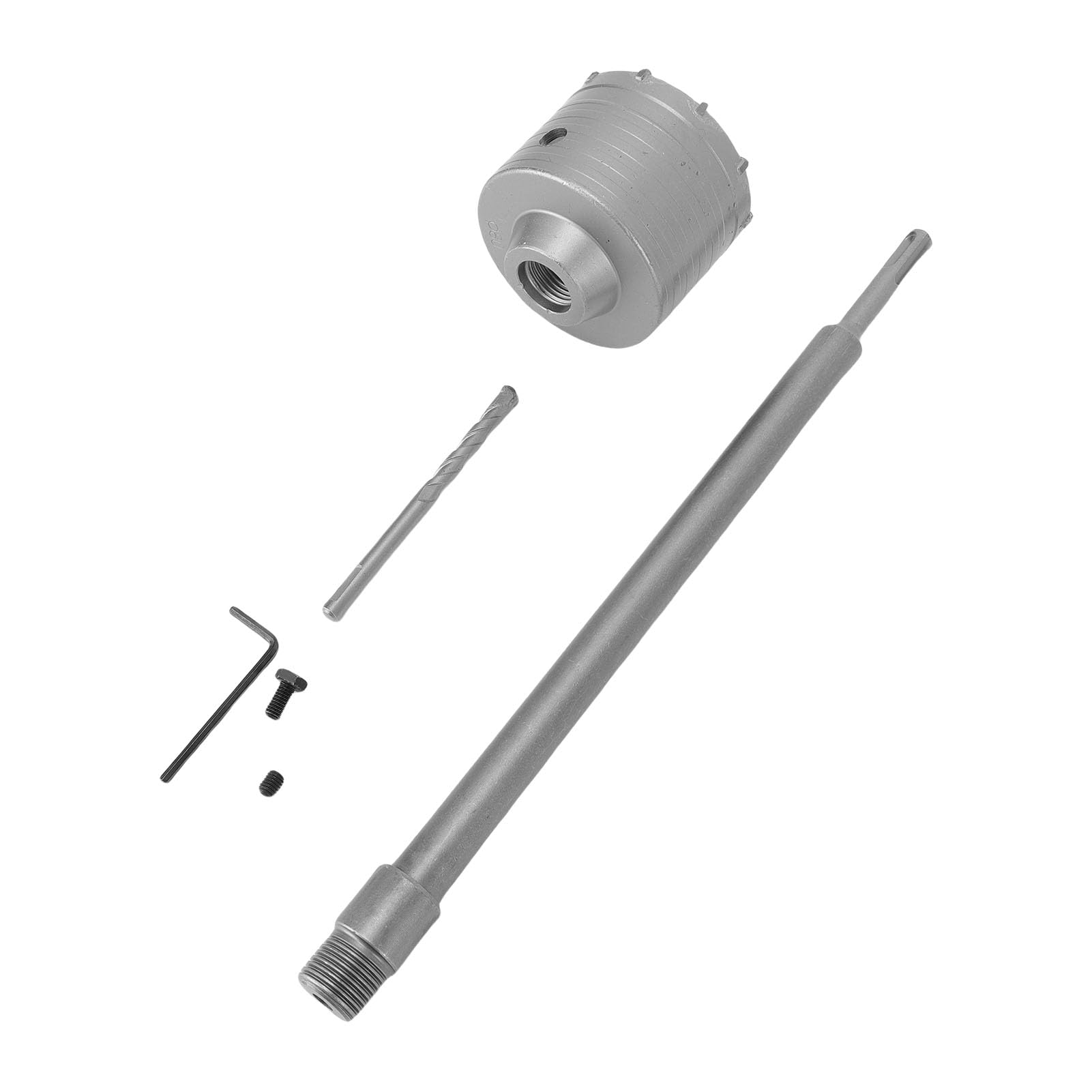 AMONIDA Scie Cloche à Béton de 100 Mm de 4 Pouces, Tige de Connexion à Tige Ronde de 350 Mm, Outil de Perçage de Mur de Pierre de Ciment de Brique en Béton avec Conception d'amélioration de l'