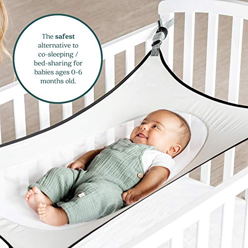 Crescent Womb | Infant Safety Bed | Pebble Grey | Portable and Safe Bassinet Attachment | Breathable and Strong Mesh Material | Baby Crib Alternative