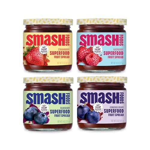 Smash Foods Jam | Classics Variety 4-Pack | Low-Calorie, No
