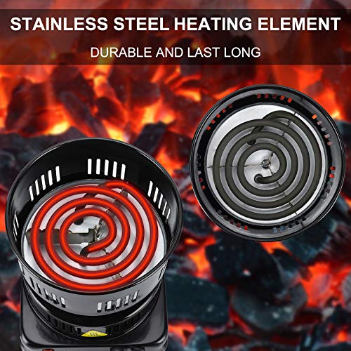 Aufworld Kohle Brenner Kohleanzünder Elektrisch mit Abnehmbarem Kohlekorb und 304er Stahl Spirale Einstellbare… – Bild 6
