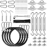 Btvsd 4 PCS 10ft Sun Shade Sail Hardware Kit, 304 Stainless Steel Cable Wire with Nylon Coating - for Rectangle Triangle Square Shade Sail Installation, Outdoor Garden Patio