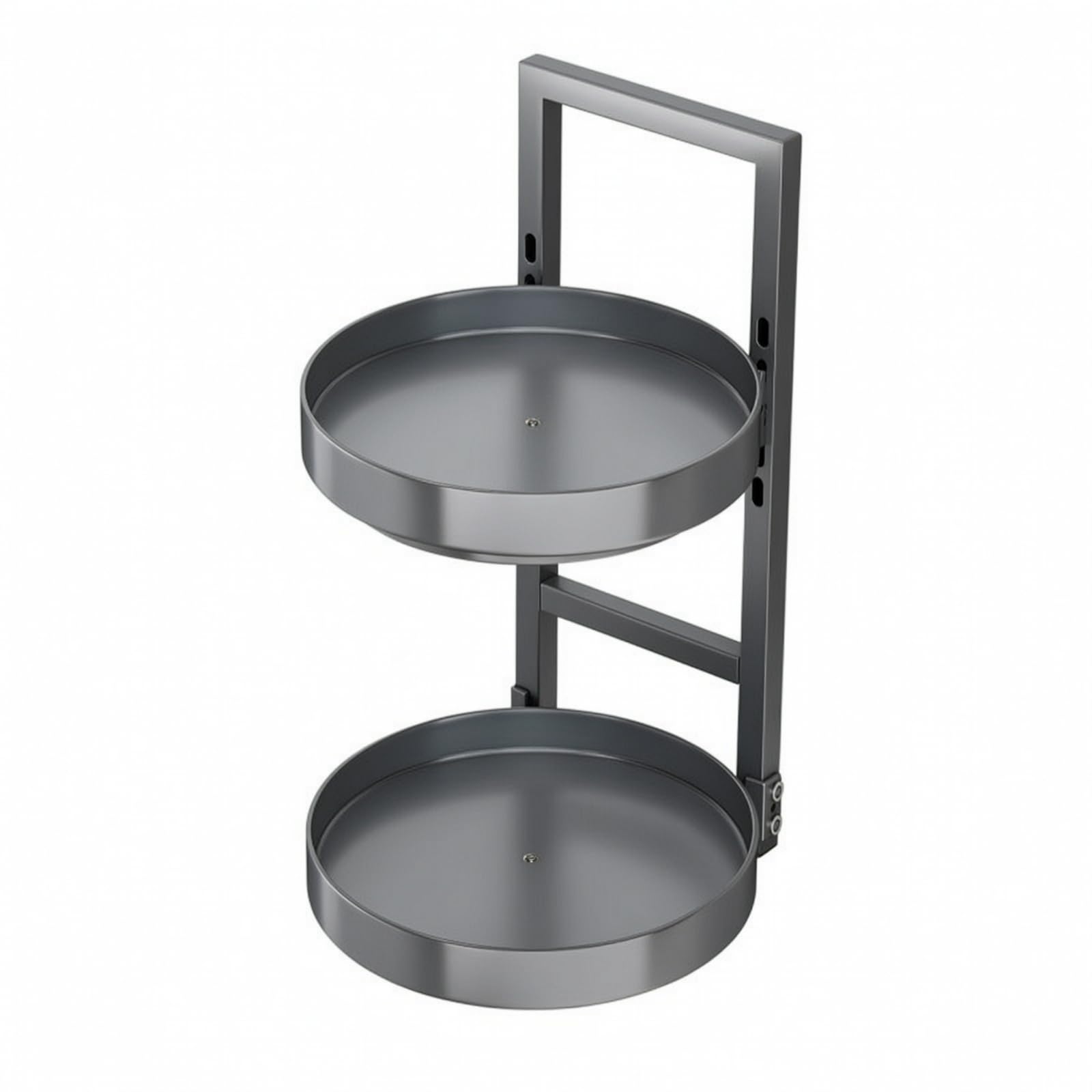 Gralara Étagère à Épices Compact Étagère Rotative Rangement, Double Couche, Gris Fusil