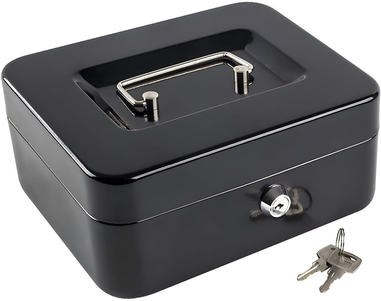 XIBO Metal Cash Box Money Storage Box with Note & Coin Compartments, Removable Cash Tray – Durable Steel Construction for Home, Office, or Events.-image-19