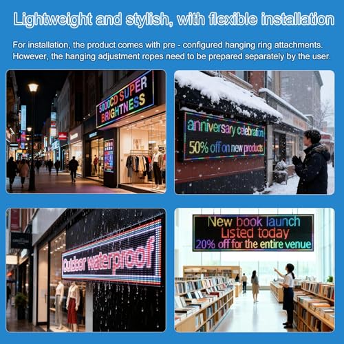 Image of P10(115 inch*20 inch) Outdoor Programmable Scrolling Led Sign Custom Digital Business Display Screen Full Color Advertising Light Wifi Control