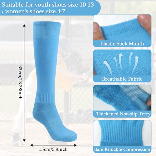 WYVAS Conjunto combo de meias e cinto de beisebol ou softball, 4 pares de meias de beisebol de futeb