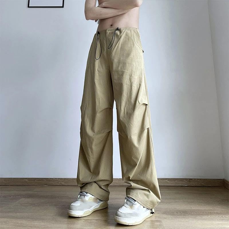 Xingfenly Parachute Pants Men Japanese Wide Leg Trousers Male Summer Loose Casual Quick Drying Streetwear Pleated2
