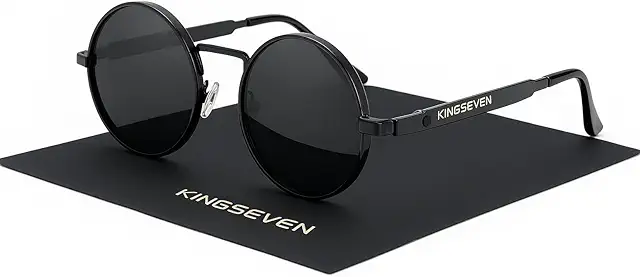 Celine Bril: Retro Round Polarized Sunglasses - Vintage John Lennon Style