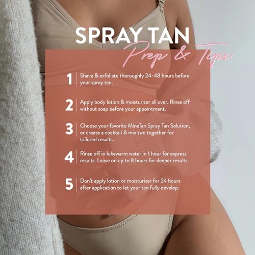 Image of MineTan Spray Tan Solution | Workout Ready - Fake Tanning Mist Best for Dark Bronzed Glow Skin Finish, Fast Drying, 1 Hour Express, Hydrating, Salon Professional Formula, Vegan, 33.8 Fl Oz