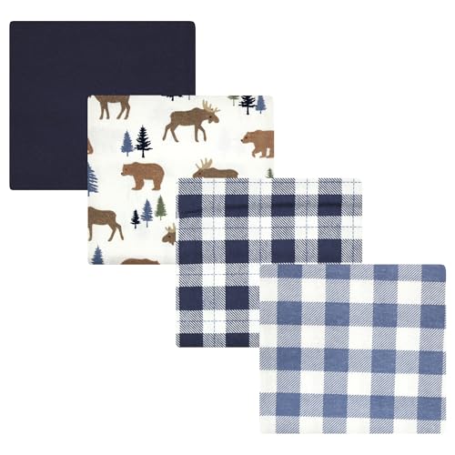 Image of Luvable Friends Little Treasure Flannel Receiving Blankets 4pk