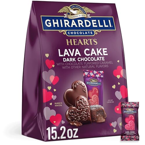 Ghirardelli Dark Chocolate Lava Cake Duet Hearts - Dark Chocolate