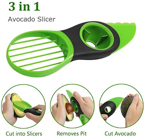 Ortarco Avocado Slicer with Avocado Saver Avocado Holder Keeper 3 in1 Avocado Cutter Tool Kt