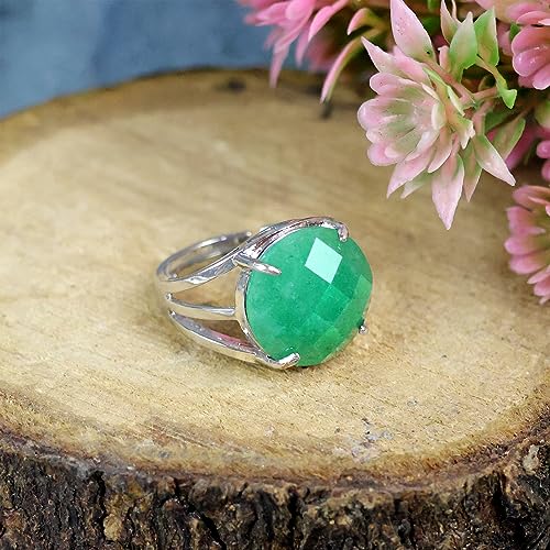Image of Reiki Crystal Products Adjustable Rings, Round Cutting, Amethyst, Black Tourmaline, Goldstone brown, Green Jade, Lapis Lazuli, Opalite, Red Jasper, Rose Quartz, Tiger eye, Gemstone Ring