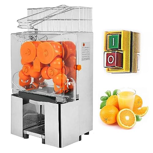 Exprimidor eléctrico, extractor automático de jugo de 120 W, máquina comercial de jugo fresco con caja de chatarra y entrada de 40-80 mm para hacer bebidas
