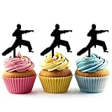  Karate Gâteau Toppers De Mariage Joyeux Anniversaire Acrylique Décor Gâteau Cupcake Toppers pour Gâteau Partie Décoration 10 Pièces