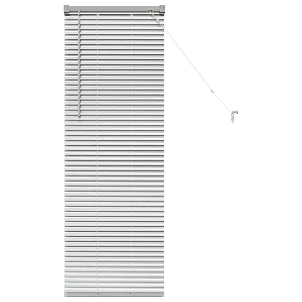 Persiana veneciana de aluminio para interior, lama regulable de 130 x 45 cm en color plata
