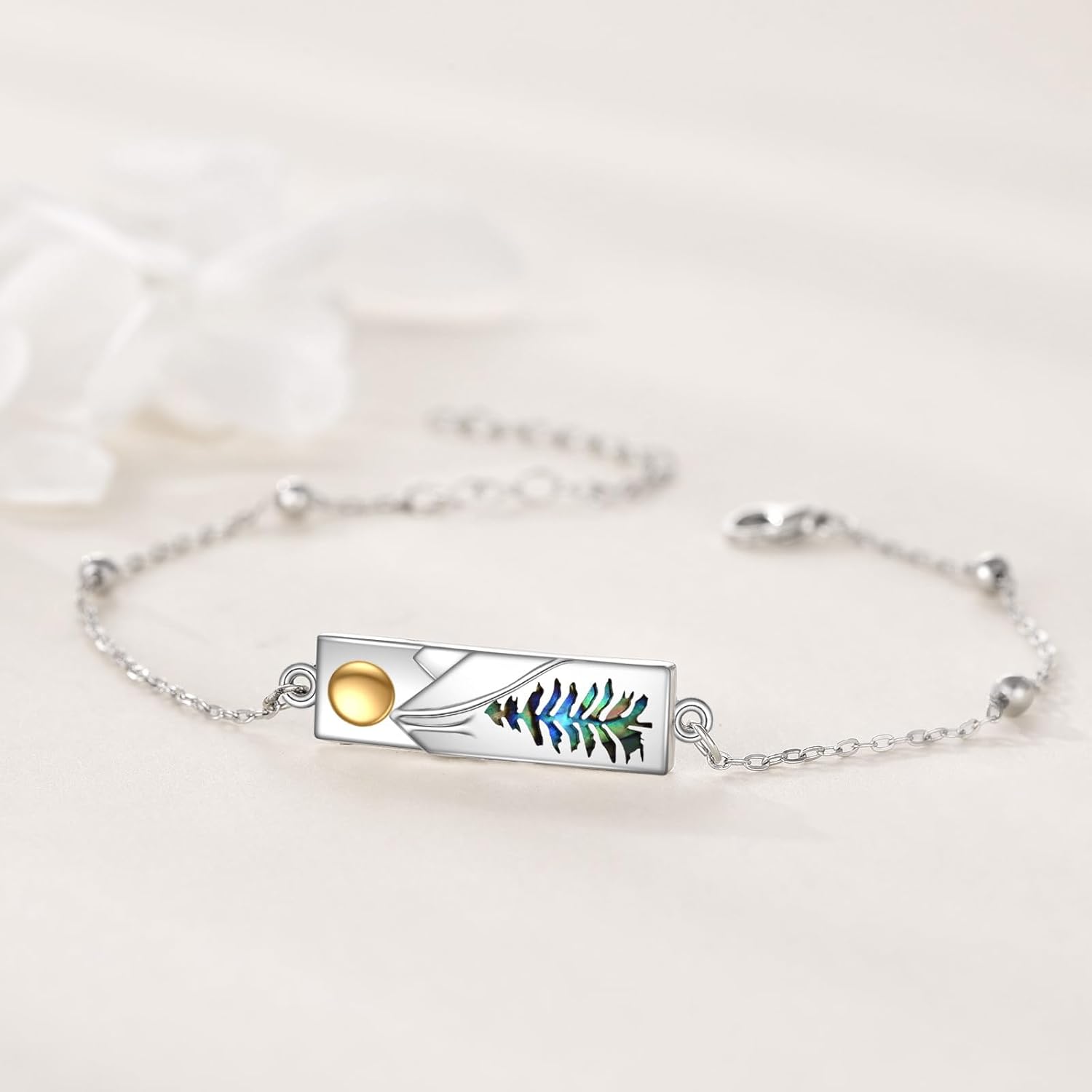 YFN Mountain Bracelet for Women Sterling Silver Nature Bracelet Jewelry Gift for Skiers, Hikers, Campers, Climbers and Nature Lovers - Image 6