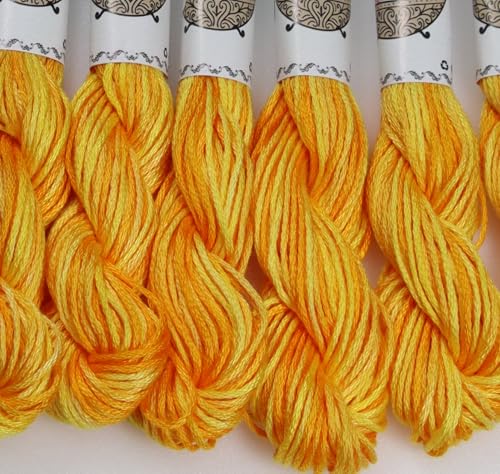 Image of KCS Big skeins of 25 Meters Size 25 Color Variegated Cross Stitch Stranded Threads,6 skeins,90