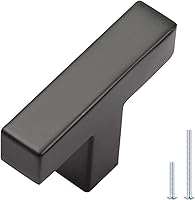 Vista 28 de KNOBWELL Paquete de 20 manijas cuadradas de gabinete de cocina de 5 pulgadas, tiradores de armario negro mate de 5.039 in, pomos de cajón de tocador