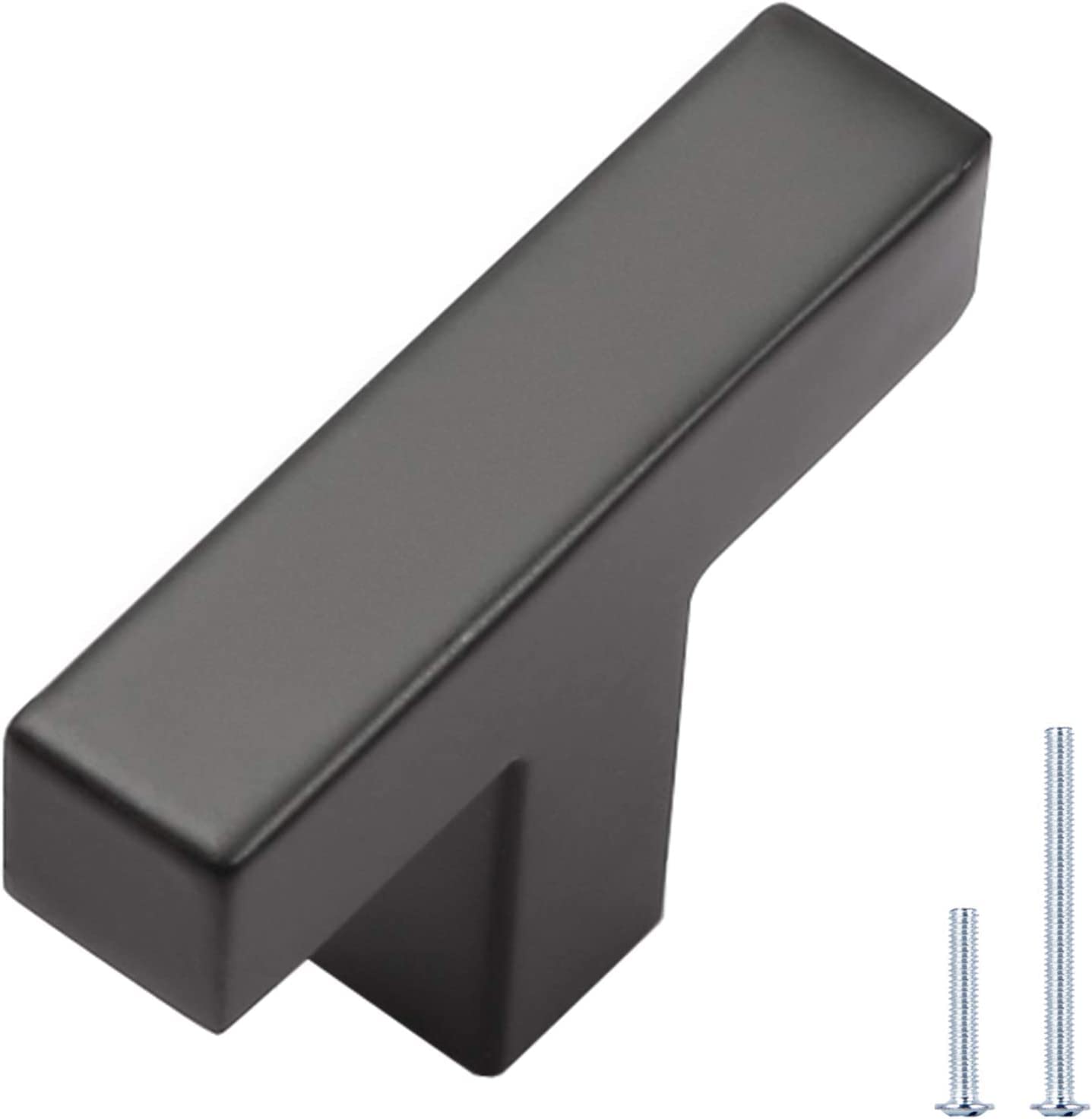 KNOBWELLDoor Handle Sets Width 1/2 Stainless Steel Square Corner Bar Kitchen Cabinet Pulls 12 Pack ZD-JS12-BK-T-12Pack