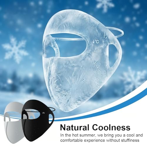 Image of SANNIDHI Full Face Mask for Sun Protection, 3D Face Cover for Women Men, UPF 50+ Summer Face Mask for Women, Breathable Ice Silk Cooling Sun UV Masks for Biking, Driving (Reusable)