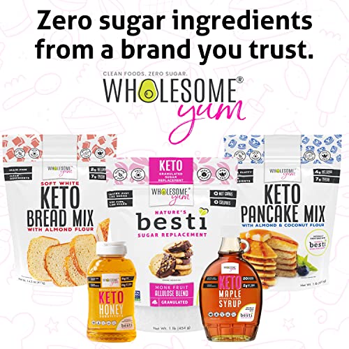Wholesome Yum Keto Pancake Mix - Fluffy Low Carb Blanched Almond Flour Pancake Mix - Non Gmo, Gluten-Free, Grain-Free, Natural Ingredients (16 Oz / 1 Lb) #TOP5