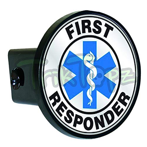 Trik Topz White First Responder 2" Trailer Hitch Receiver Cover - ABS Plastic